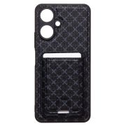Чехол Xiaomi Poco M6 5G комбинированный текстиль с картхолдером чёрный