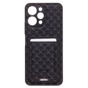 Чехол Xiaomi Redmi 12 4G комбинированный текстиль с картхолдером чёрный