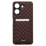 Чехол Xiaomi Redmi 13C 4G/Poco C65 комбинированный текстиль с картхолдером коричневый