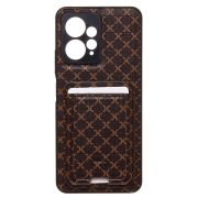 Чехол Xiaomi Redmi Note 12 4G комбинированный текстиль с картхолдером коричневый