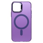 Чехол iPh 12 /iPh 12 Pro комбинирован с хромированными элементами с SafeMag фиолетовый