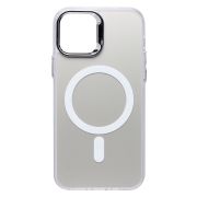 Чехол iPh 12 /iPh 12 Pro комбинирован с хромированными элементами с SafeMag белый