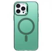 Чехол iPh 13 Pro Max комбинирован с хромированными элементами с SafeMag зелёный