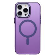 Чехол iPh 14 Pro Max комбинирован с хромированными элементами с SafeMag фиолетовый