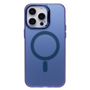 Чехол iPh 15 Pro Max комбинирован с хромированными элементами с SafeMag синий
