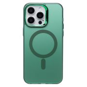 Чехол iPh 15 Pro Max комбинирован с хромированными элементами с SafeMag зелёный