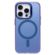 Чехол iPh 15 Pro комбинирован с хромированными элементами с SafeMag синий