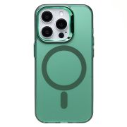Чехол iPh 15 Pro комбинирован с хромированными элементами с SafeMag зелёный