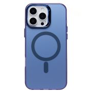 Чехол iPh 16 Pro Max комбинирован с хромированными элементами с SafeMag синий