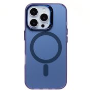 Чехол iPh 16 Pro комбинирован с хромированными элементами с SafeMag синий