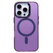 Чехол iPh 16 Pro комбинирован с хромированными элементами с SafeMag фиолетовый