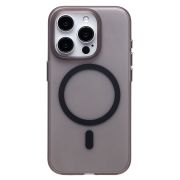 Чехол iPh 15 Pro пластик дымчатый полупрозрачный с SafeMag чёрный