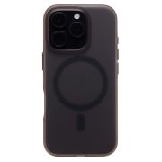 Чехол iPh 16 Pro пластик дымчатый полупрозрачный с SafeMag чёрный