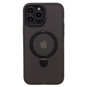 Чехол iPh 14 Pro Max пластик с откидным кольцом с SafeMag чёрный