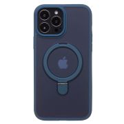 Чехол iPh 14 Pro Max пластик с откидным кольцом с SafeMag синий