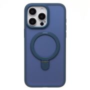 Чехол iPh 15 Pro Max пластик с откидным кольцом с SafeMag синий