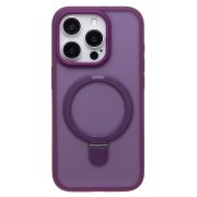 Чехол iPh 15 Pro пластик с откидным кольцом с SafeMag фиолетовый