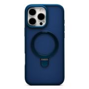 Чехол iPh 16 Pro Max пластик с откидным кольцом с SafeMag синий