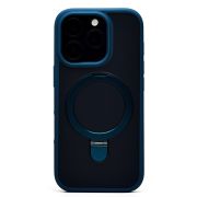 Чехол iPh 16 Pro пластик с откидным кольцом с SafeMag синий