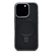 Чехол iPh 16 Pro пластик с откидным кольцом с SafeMag серый