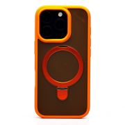 Чехол iPh 16 Pro пластик с откидным кольцом с SafeMag оранжевый