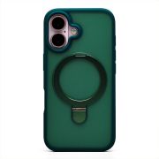 Чехол iPh 16 пластик с откидным кольцом с SafeMag зелёный