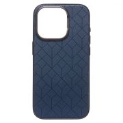 Чехол iPh 15 Pro экокожа с SafeMag синий