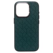 Чехол iPh 15 Pro экокожа с SafeMag зелёный