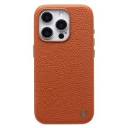 Чехол iPh 15 Pro натуральная кожа структурная с SafeMag коричневый