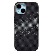 Чехол iPh 15 пластик Luxo Life с SafeMag чёрный/серый 136