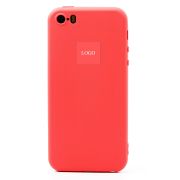 Чехол iPh 5/5S силикон Full Soft Touch с лого розовый