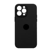 Чехол iPh 14 Pro Max силикон SC чёрничный с защитой камеры с лого