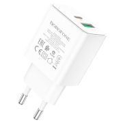 Адаптер Сетевой - Borofone BA67A, 1USB/1USB-C/QC3.0/PD20W белый