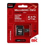 Карта памяти 512GB - Qumo карта памяти microSDHC сlass 10 с адаптером UHS-1 U3 Pro seria