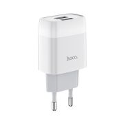 Адаптер Сетевой с кабелем Type-C/USB - Hoco C73A, 2USB/2.4A белый