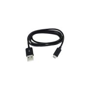 Кабель USB - MicroUSB  длина 0.8м, чёрный, 3мм
