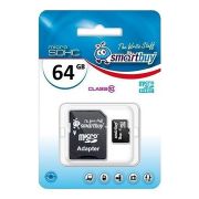 Карта памяти 64GB - Smartbuy карта памяти microSDHC сlass 10 с адаптером