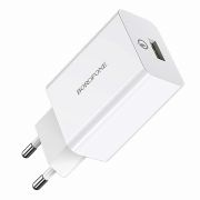 Адаптер Сетевой с кабелем Type-C/USB - Borofone BA21A, 1USB/3A/QC3.0 белый