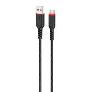 Кабель USB - Type-C Hoco X59, 3A, 3м, текстиль, чёрный