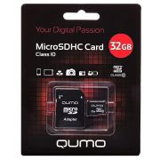 Карта памяти 32GB - Qumo карта памяти microSDHC сlass 10 с адаптером