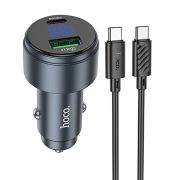 Адаптер Автомобильный с кабелем Type-C/Type-C - Hoco Z57B, 1USB-C/PD30W серый