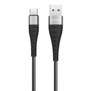 Кабель USB - Type-C Borofone BX32, 3A, 1м, текстиль, чёрный