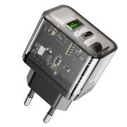 Адаптер Сетевой - Hoco N34, 1USB/1USB-C/3A/QC3.0/PD20W чёрный