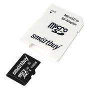 Карта памяти 128GB - Smartbuy карта памяти microSDHC сlass 10 с адаптером UHS-I U3 Professional