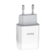 Адаптер Сетевой с кабелем Type-C/USB - Hoco C72A, 2USB/2.1A белый