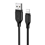 Кабель USB - Lightning Borofone BX42, 2.4A, 1м, силиконовый, чёрный