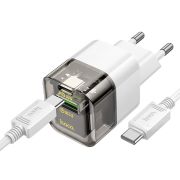 Адаптер Сетевой с кабелем Type-C/Type-C - Hoco C131A, 1USB/1USB-C/QC3.0/PD20W чёрный