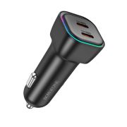 Адаптер Автомобильный - Borofone BZ28B, 2USB-C/PD55W/5V/3A чёрный