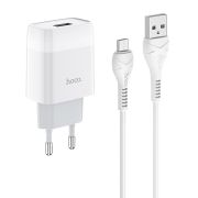 Адаптер Сетевой с кабелем Micro USB - Hoco C72A, 1USB/2.1A белый