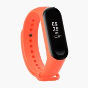 Ремешок Xiaomi Mi Band 3/Mi Band 4 силикон на кнопке оранжевый